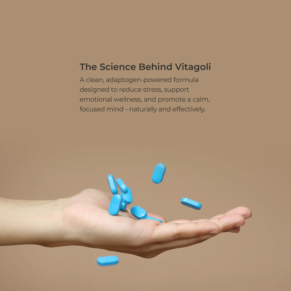 Vitagoli Stress Management Tablets with Hops Extract Supports Relaxation, Mood Balance & Better Sleep