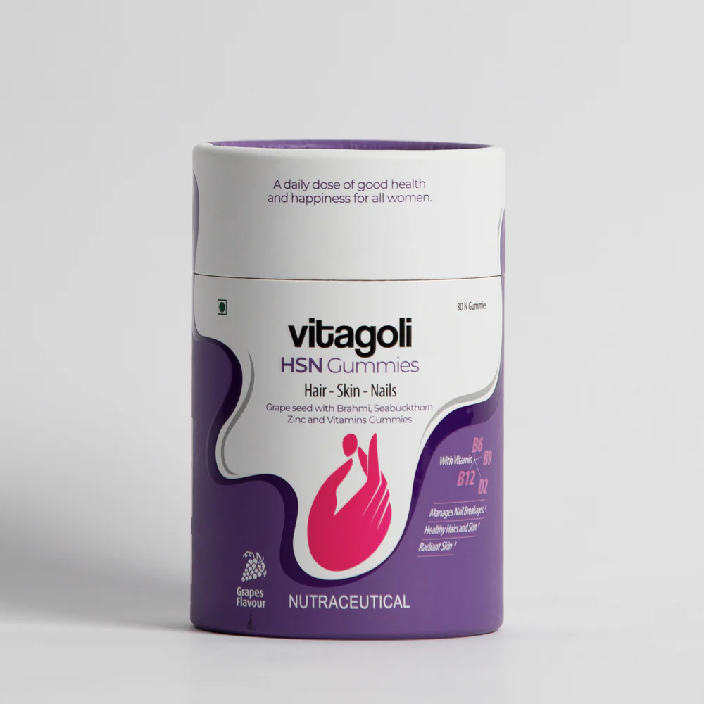 Vitagoli Gummies for Hair, Skin & Nails for Women | Sesbania Grandiflora (Biotin) 10,000mcg
