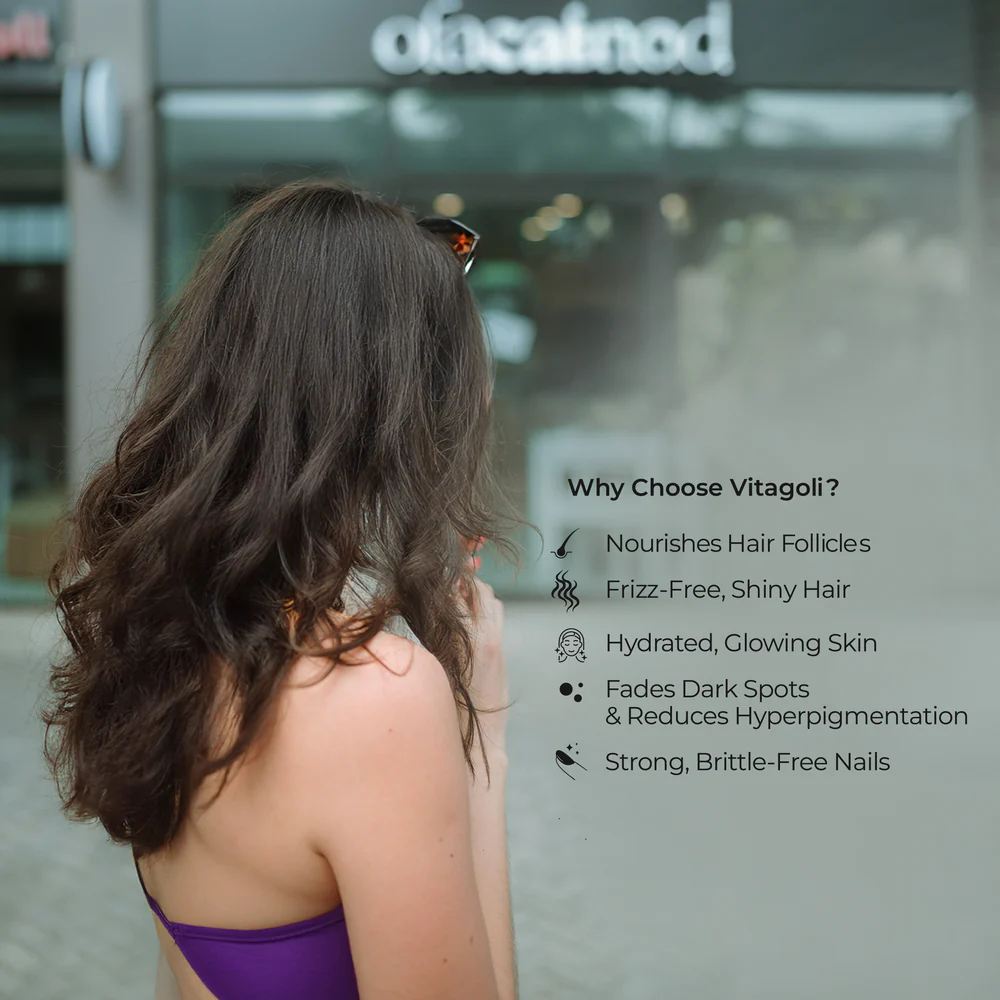 Vitagoli Gummies for Hair, Skin & Nails for Women | Sesbania Grandiflora (Biotin) 10,000mcg